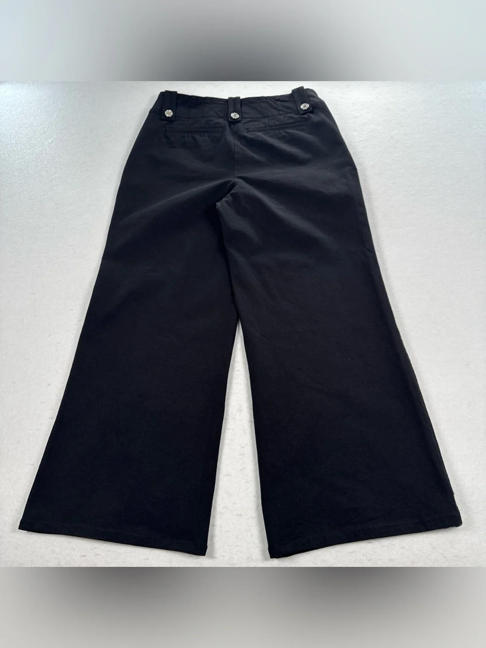 Derek Lam 10 Crosby Wide Leg Denim Pants Cropped Women’s 8 Black Sailor Jeans
